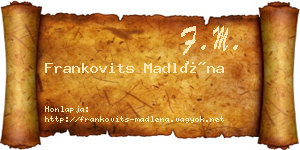 Frankovits Madléna névjegykártya
